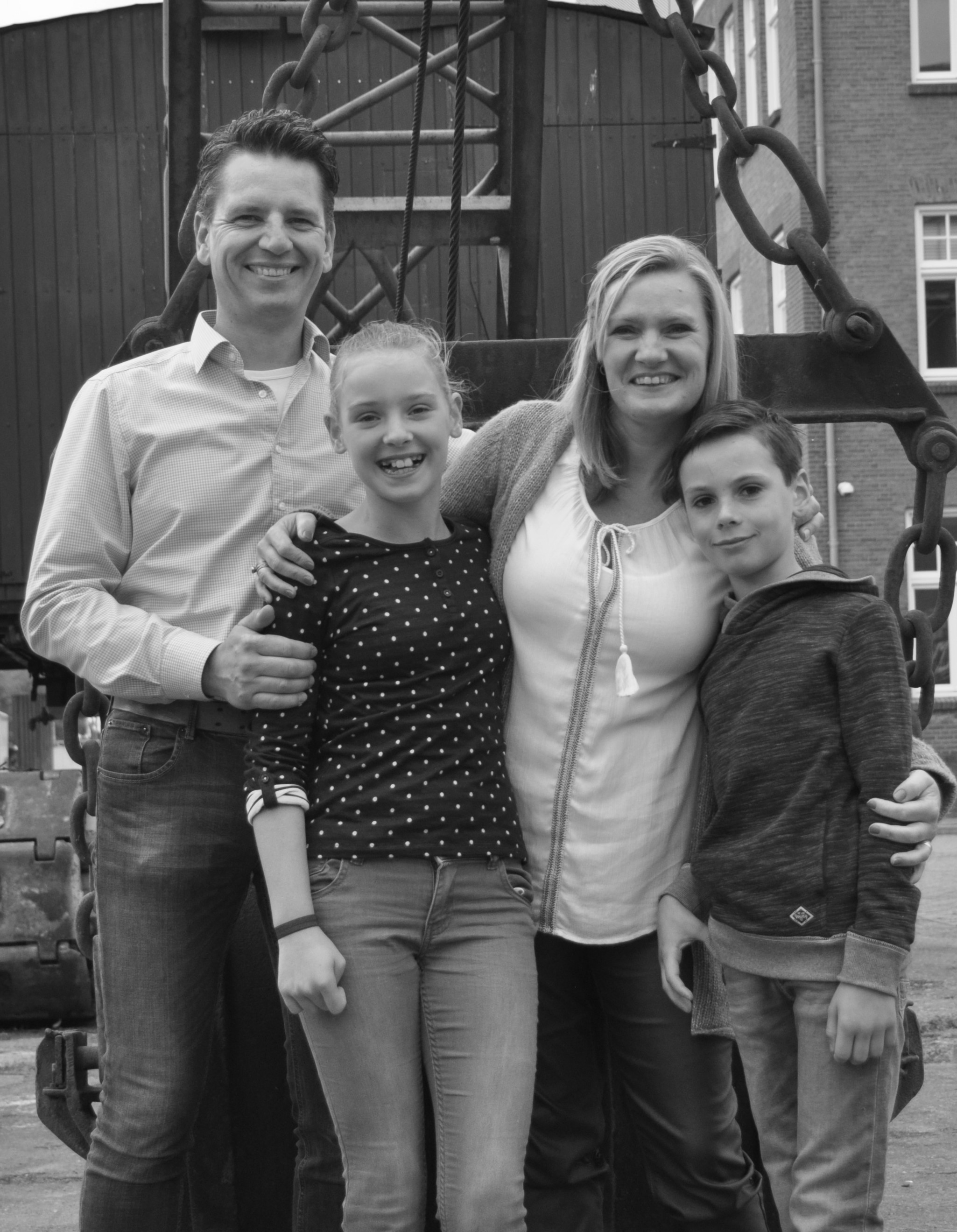 Gezin zwart wit 